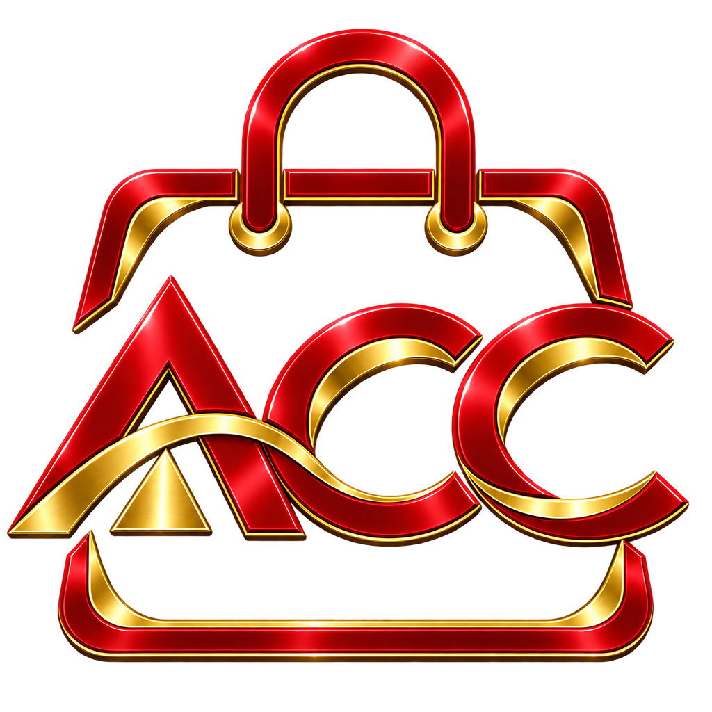 AAC Enterprises LLC logo โ red and gold letters A C C with shopping bag